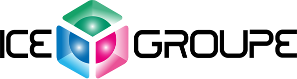 Logo avec typographie noire de la sociéte ICE Groupe